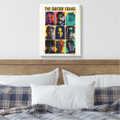 Het Zelfmoordplein | Retronet met Harley Quinn Canvas Afdruk (Insitu (Slaapkamer))