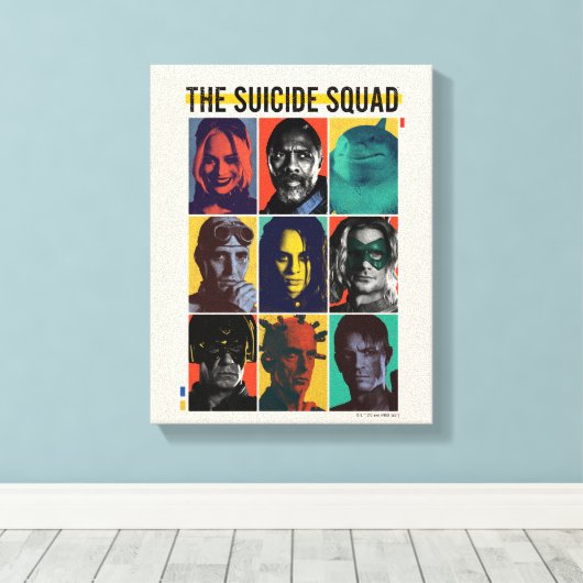 Het Zelfmoordplein | Retronet met Harley Quinn Canvas Afdruk (Insitu (Houten vloer))