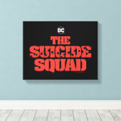 Het Zelfmoordplein | Rode en zwarte Logo Canvas Afdruk (Insitu (Houten vloer))