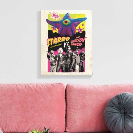 Het Zelfmoordplein | Starro Vs Suicide Squad Canvas Afdruk (Insitu (Woonkamer))