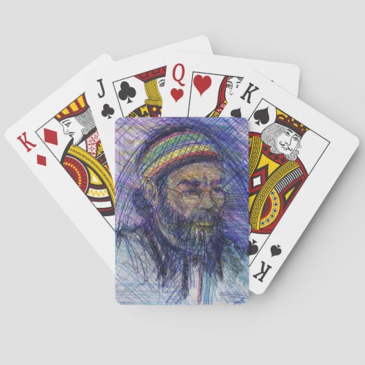 Het ZelfPortret van Hampton van Luther Speelkaarten (Achterkant)