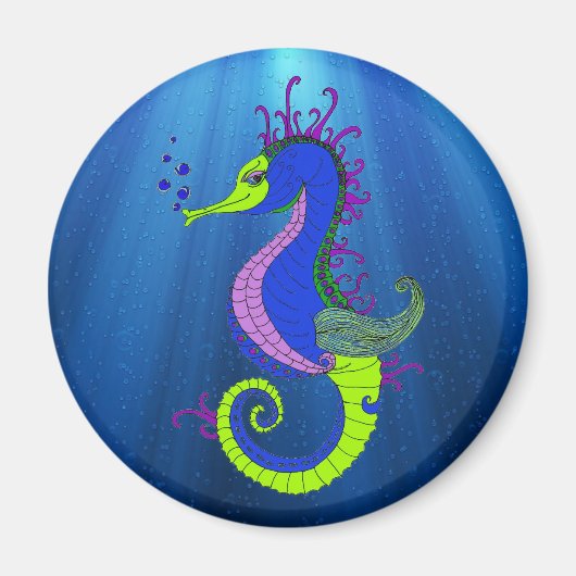 Het zelfverzekerde zeepaardje magneet (Voorkant)