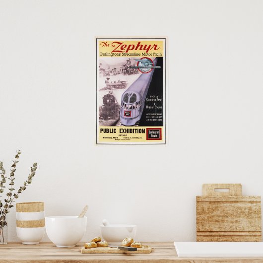 Het ZEPHYR-motortreinstel voor  Poster en (Keuken)