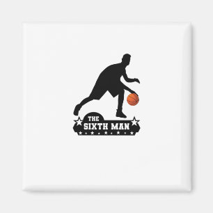 Het zesde Man basketbal silhouet Magneet