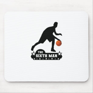 Het zesde Man basketbal silhouet Muismat