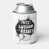 Het zet de lotion in de krommel blikjeskoeler (Blikje Achterkant)