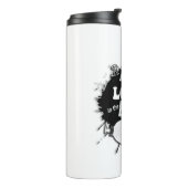 Het zet de lotion in de krommel thermosbeker (Gedraaid links)