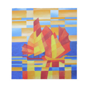 Het zeuren op de zeven Zeeen zo blauwe Abstracte C Notitieblok