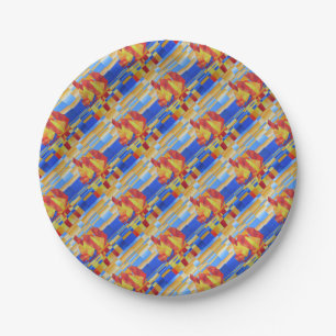 Het zeuren op de zeven Zeeen zo blauwe Abstracte C Papieren Bordje