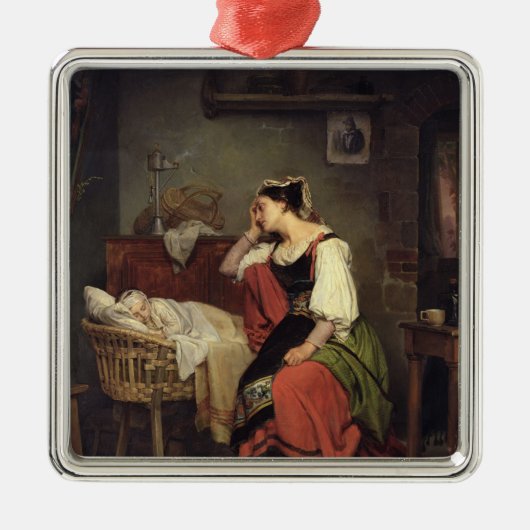 Het zieke kind metalen ornament (Voorkant)
