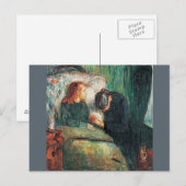 Het zieke kind van Edvard Munch, shows Sofie bij h Briefkaart (Voorkant / Achterkant)