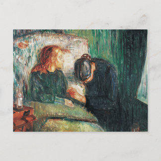 Het zieke kind van Edvard Munch, shows Sofie bij h Briefkaart