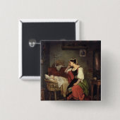 Het zieke kind vierkante button 5,1 cm (Voorkant /achterkant)