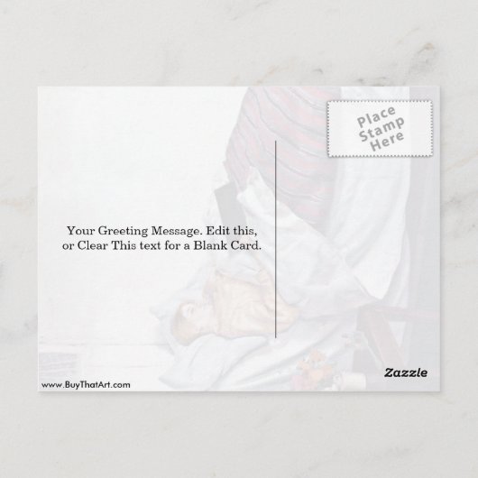 Het zieke meisje (Den Syge Pige) van Michael Anche Briefkaart (Achterkant)