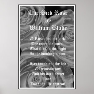 Het zieke Roos, William Blake, Gothische Rozen Poster