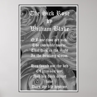 Het zieke Roos, William Blake, Gothische Rozen Poster