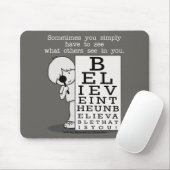 Het zien is het Believing-Oog Grafiek Muismat (Met muis)