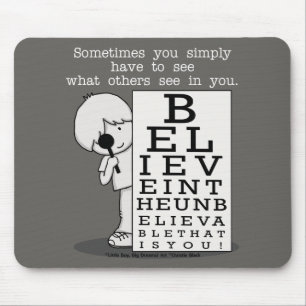 Het zien is het Believing-Oog Grafiek Muismat