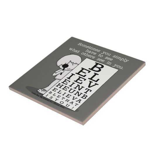 Het zien is het Believing-Oog Grafiek Tegeltje (Zijkant)