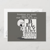 Het zien is het Believing-Ooggrafiek Briefkaart (Voorkant / Achterkant)