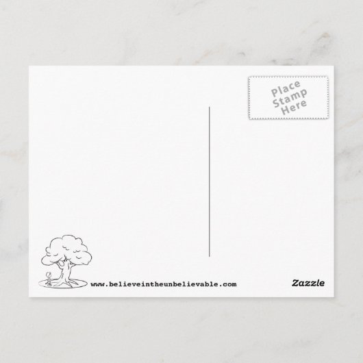 Het zien is het Believing-Ooggrafiek Briefkaart (Achterkant)