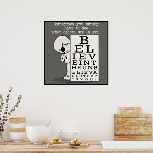 Het zien is het Believing-Ooggrafiek Poster (Keuken)