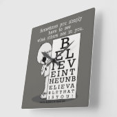 Het zien is het Believing-Ooggrafiek Vierkante Klok (Hoek)