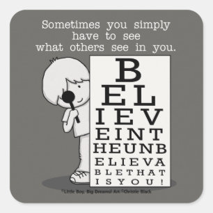 Het zien is het Believing-Ooggrafiek Vierkante Sticker