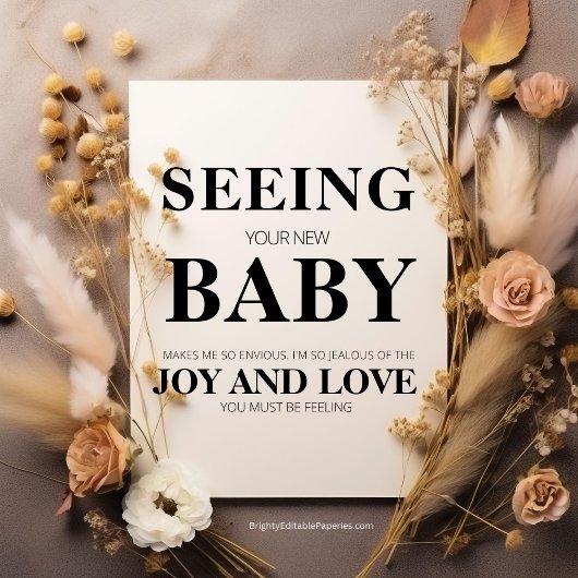 Het zien van uw nieuwe Baby Joy en Love Kaart