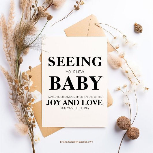 Het zien van uw nieuwe Baby Joy en Love Kaart