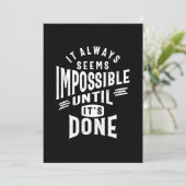 Het ziet altijd onmogelijke Motivatie citaat van h Kaart (Staand voorkant)
