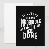 Het ziet altijd onmogelijke Motivatie citaat van h Kaart (Voorkant / Achterkant)