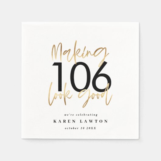 Het ziet er goed uit als een gouden verjaardagsfee servet (Voorkant)