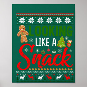 Het ziet eruit als een snack grappige kerstkoekje. poster