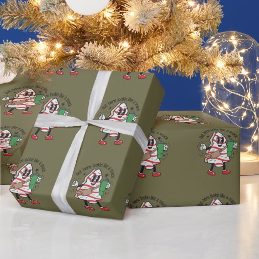 Het ziet eruit als een snack kerstboom taart cadeaupapier (Feestdagen)