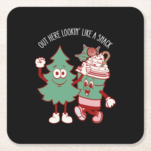 Het ziet eruit als een snack kerstboom taart kartonnen onderzetters (Voorkant)