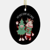 Het ziet eruit als een snack kerstboom taart keramisch ornament (Rechts)