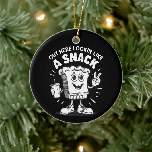 Het ziet eruit als een snack kerstboom taart keramisch ornament (Boom)