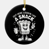 Het ziet eruit als een snack kerstboom taart keramisch ornament (Voorkant)