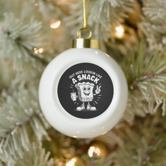 Het ziet eruit als een snack kerstboom taart keramische bal ornament (Boom)