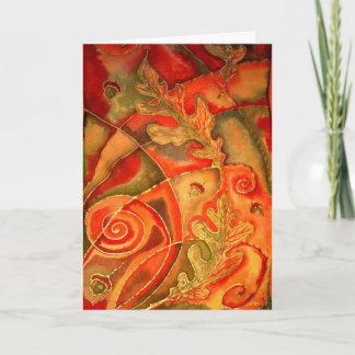 Het zijde Geschilderde wenskaart van het Blad van Kaart