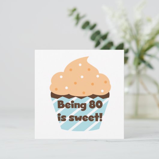 Het zijn 80 is Sweet Birthday T-shirts en Gifts Kaart (Staand voorkant)