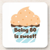 Het zijn 80 is Sweet Birthday T-shirts en Gifts Onderzetter (Voorkant)