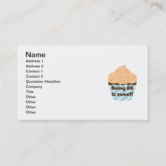 Het zijn 80 is Sweet Birthday T-shirts en Gifts Visitekaartje (Voorkant)