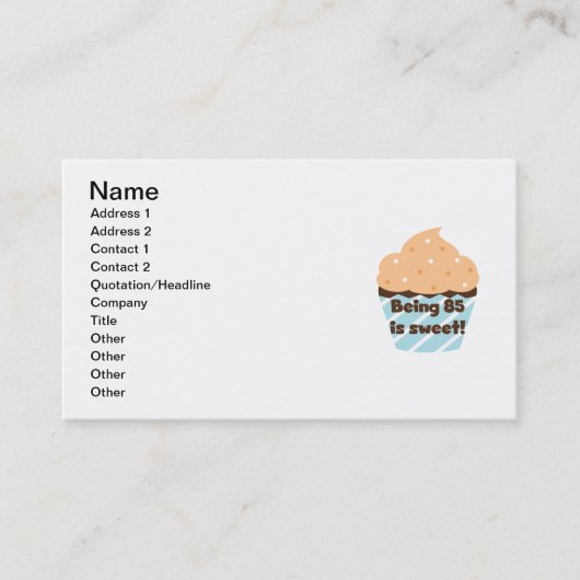 Het zijn 85 is Sweet Birthday T-shirts en Gifts Visitekaartje (Voorkant)