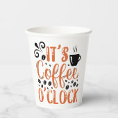 Het zijn Coffee-cups op uurpapier Papieren Bekers (Voorkant)