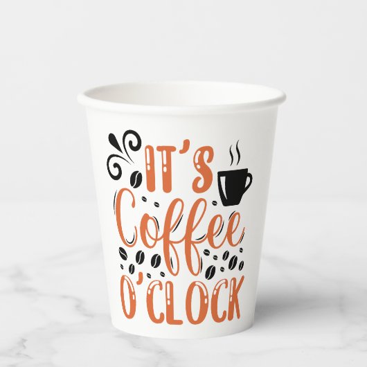 Het zijn Coffee-cups op uurpapier Papieren Bekers (Voorkant)