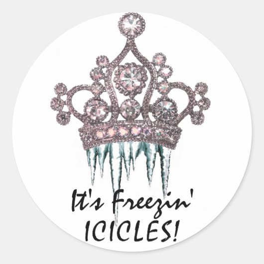 "Het zijn de ijskles van Freezin!" Tiara Stickers (Voorkant)