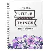 Het zijn de kleine dingen die Floral notebook grav Notitieboek (Voorkant)
