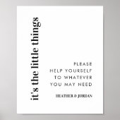 Het zijn de Kleine Dingen Trouwbadkamer Mand  Poster (Voorkant)